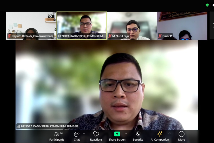 Kemenkum Sumbar Gelar Rapat Paparan Hasil Analisis dan Evaluasi Bersama Akademisi dan Dinas Pangan Prov. Sumatera Barat